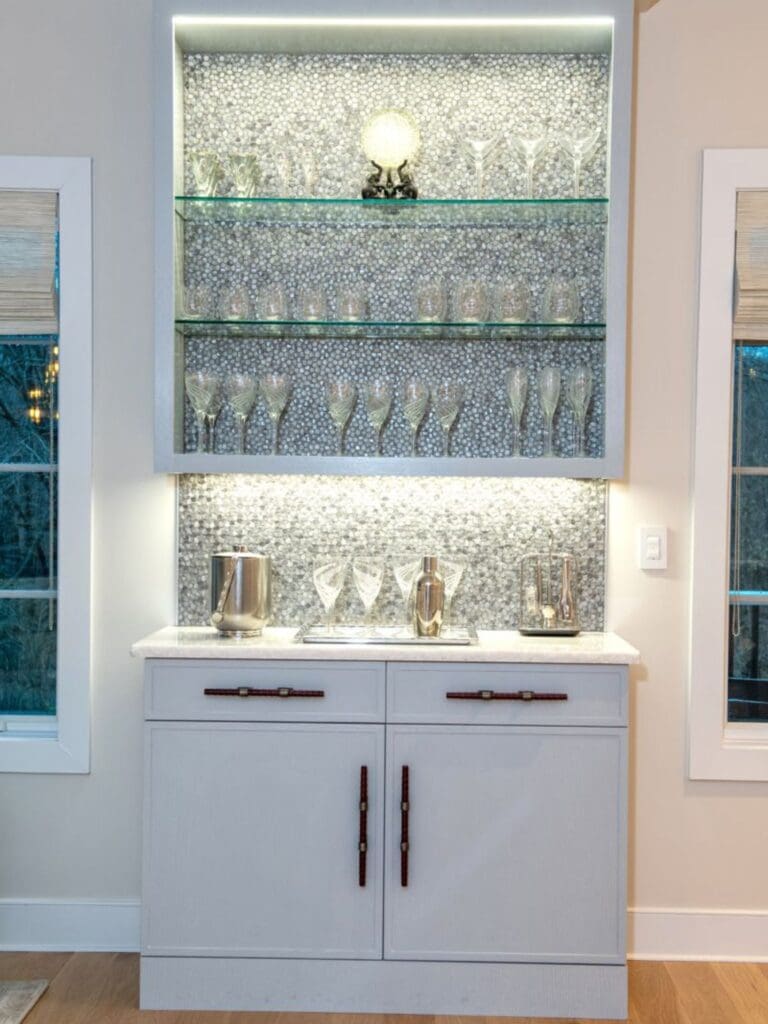 Custom built-in bar design by Lara Michelle Interiors Inc. Westchester NY and Greenwich CT