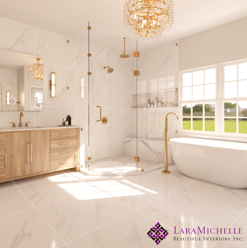 master bathroom custom design by Lara Michelle Interiors Inc. Westchester NY and Greenwich CT
